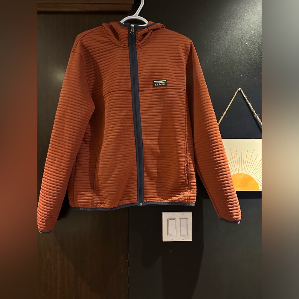 L.L. Bean Kids' Burnt Orange Quilted Fleece Zip Jacket